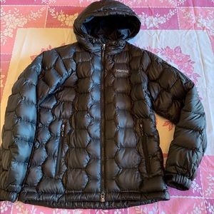 Girls Marmot Black Ski Parka 800 Fill Medium